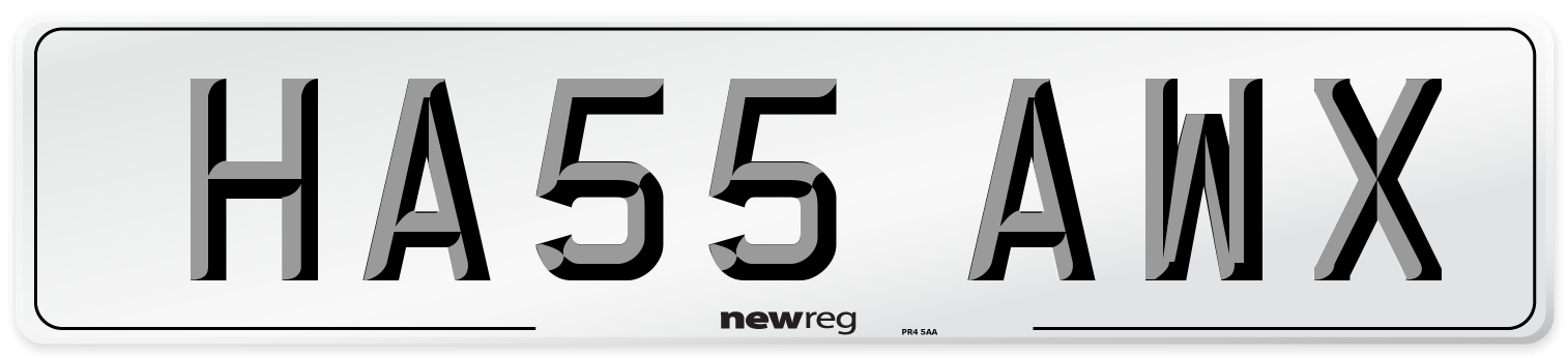 HA55 AWX Number Plate from New Reg
